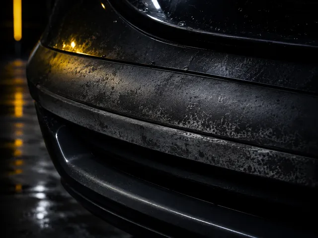 Faded black plastic on a car surface