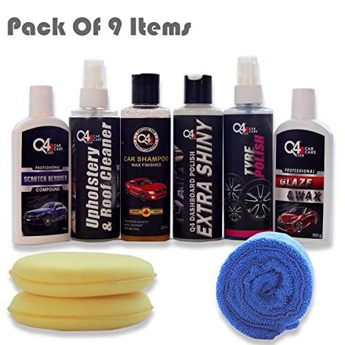Q4 Ever Premium Car Care Kit (Pack of 9 Items) Best Value