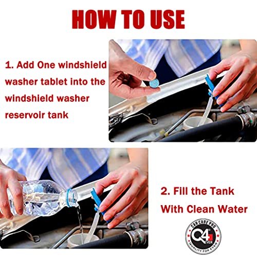 Q4 Ever Car Windshield Cleaning Tablets 50 Pcs | Best Car Glass Cleaner | Car Wiper Detergent