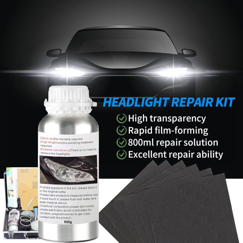 2026/09/1001058351.jpg Professional Headlight Vapor Restoration Kit (800g Coating Solution + Dual AC/DC Heating Mug)